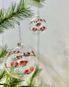 Clear Pōhutukawa Bauble