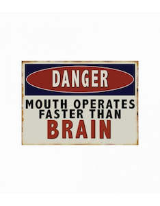 Signs 1: Retro Metal "Danger Mouth" Wall Sign 30x40cm