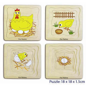 Wooden Layered Chicken Puzzle