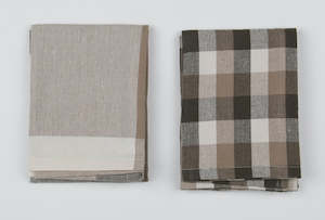 Kitchen Linen: Giant Check Tea Towel S/2 Olive