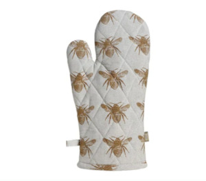 Kitchen Linen: Honey Bee Sgl Oven Glove Mustard
