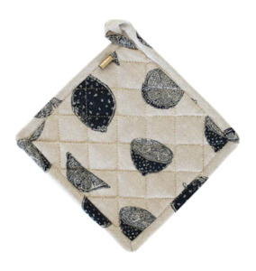 Kitchen Linen: Lemonade Pot Holder Dk Slate