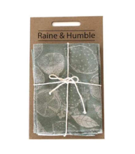 Kitchen Linen: Lemon Marmalade Tea Towel S/2 Sage