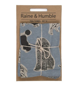 Woof Tea Towel Pack S/2 Blue Haze