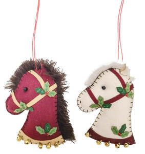 Christmas Horse Fabric Hanging Decoration