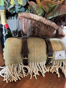 Steel Letters Numbers: Picnic Blanket with Leather Straps