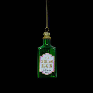 GLASS CHRISTMAS GIN BOTTLE