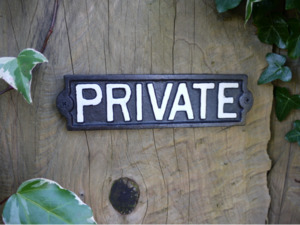 Cast Iron Private Sign
