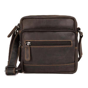 Leather Shoulder Bag Oliver- Brown