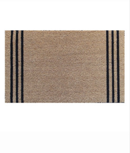 Black Stripes Coir Doormat