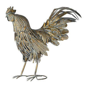 Striking Verdigris Cockerel