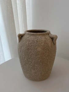 Petros Stone Vase, Beige