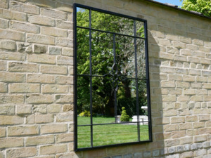 Outdoor: Garden Mirror With Flower Pattern Centre