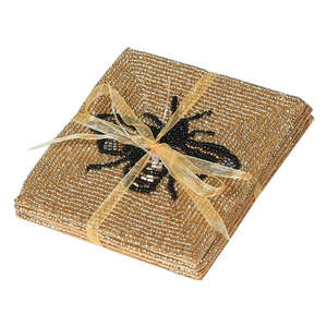 Set of 4 Beaded Bee Coasters