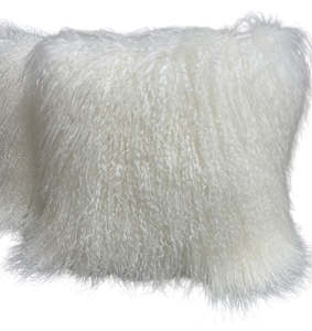 Steel Letters Numbers: Tibetan Lambs Wool Cushion - Ivory