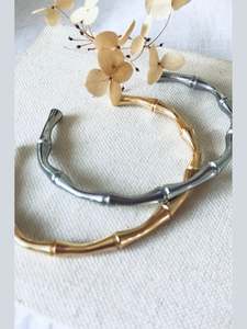 Bamboo Cuff Bracelet - Silver