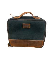 Bags: Canvas & Leather Washbag - Black