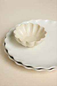 Tableware: Wave Matte Ivory Dipping Bowl