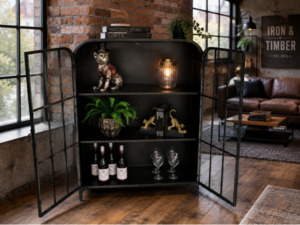 Glass And Metal Display Cabinet