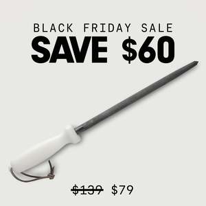 Black Friday Steel. Handcrafted Wool Fibre Sharpening Steel