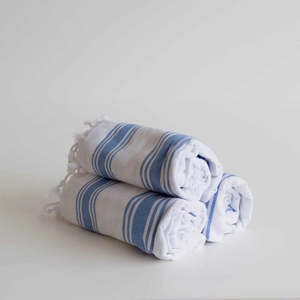 Seating: Blankets - Blue & White Stripe (Set of 8)