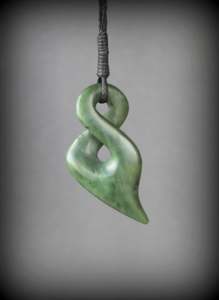Greenstone / Pounamu Twist Pendant item #7292