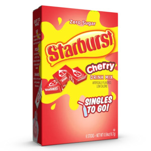 Grocery: Starburst Zero Sugar Singles-To-Go Powdered Drink Mix Cherry