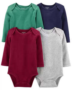 Kids Clothing In Stock: Carters Baby 4-Pack Long Sleeve Original Bodysuits