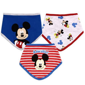 Kids Clothing In Stock: MICKEY MOUSE 0-12M 3PK Bibs
