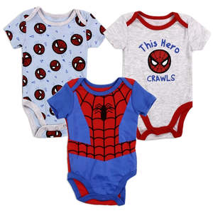 Kids Clothing In Stock: SPIDER-MAN Newborn 3PK Creepers