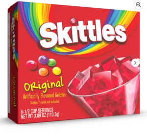 Baking: Skittles Original Flavor Gelatin Mix, 6 Servings, 3.89 oz