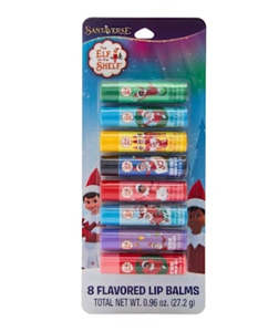 Novelty Lip Balm: Elf on the Shelf Flavored Lip Balms 8-Pack