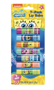 Novelty Lip Balm: Nickelodeon SpongeBob Lip balm, 7 Pack