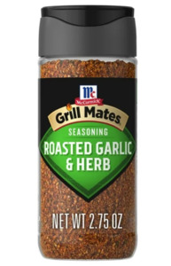 Spices 1: McCormick Grill Mates Gluten Free Roasted Garlic & Herb Seasoning, 2.75 oz Bottle