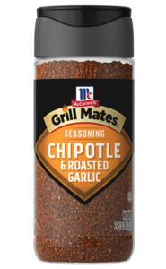 McCormick GRILL MATES Gluten Free Chipotle & Roasted Garlic Seasoning, 2.5 oz Bottle