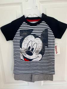 Mickey Mouse T-Shirt and Short Set (Stripes)