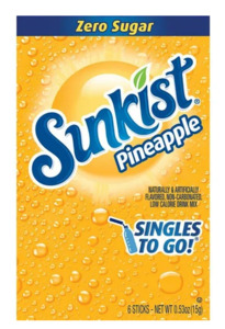 Sunkist Drink Mix Zero Sugar Pineapple 6ct