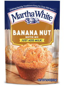 Martha White Banana Nut Muffin Mix, 7.6 oz Bag