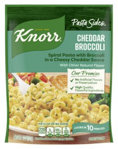 Pantry: Knorr Pasta Sides Cheddar Broccoli Fusilli Made with No Artificial Flavors, 4.3 Oz Pouch