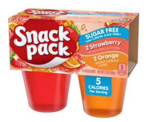 Grocery: Snack Pack Sugar Free Strawberry & Orange Flavored Juicy Gels
