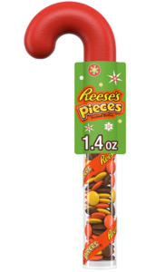 Reese's Pieces Candy Christmas Candy, Plastic Cane 1.4 oz