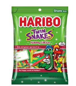 Christmas In Stock 1: HARIBO Twin Snakes Holiday Edition Gummy Candy 4.0oz
