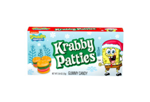 Christmas In Stock 1: Frankford SpongeBob Gummy Candy Original Krabby Patty Theater Box, Christmas, 2.54 oz