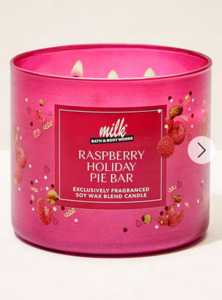 Three Wick Candle: Raspberry Holiday Pie Bar  3-Wick Candle