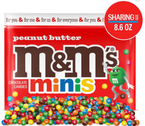 Chocolate Candy: M&M'S Peanut Butter Minis Chocolate Candy Bag Share Size - 8.6oz