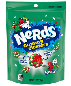 Chocolate Candy: Nerds Christmas Gummy Clusters - 8oz
