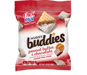 Chex Mix Muddy Buddies Snack Mix Single Serve Pouch Peanut Butter & Chocolate 1.75 OZ