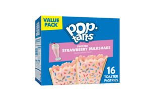 Pantry: Pop-Tarts Frosted Strawberry Milkshake Toaster Pastries, Breakfast Foods, Shelf-Stable, 27 oz (16 Count)