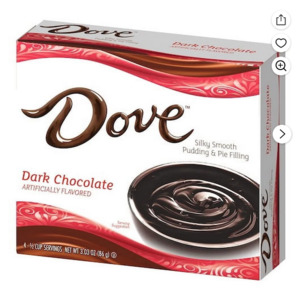 Dove Dark Chocolate, Rich Indulgent Pudding Mix and Pie Filling, 4 Servings Per Box