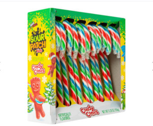 Christmas In Stock 1: Sour Patch Kids Candy Canes 12-count box